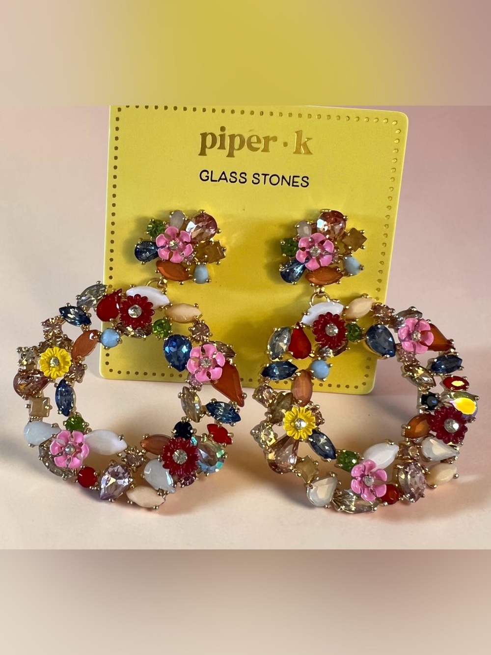 Piper·k Multicolor Floral Hoop Earrings